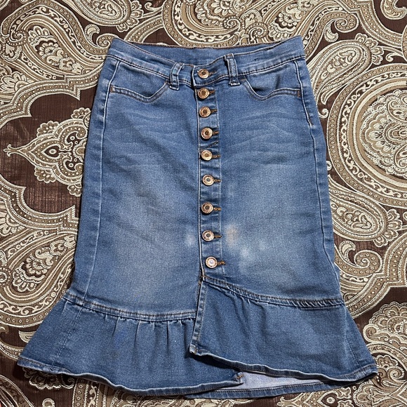 rockids Other - Rockids Denim Button-Front Skirt size 8/10